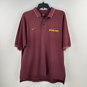 VINTAGE Nike Team Arizona State Sun Devils Polo‎ Shirt Mens LARGE Football ASU